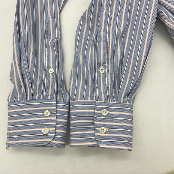 Burberry Blue Striped Button-Up Shirt 16 - 34 - Picture 14 of 16